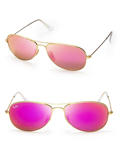 ray ban pink mirrored sunglasses.